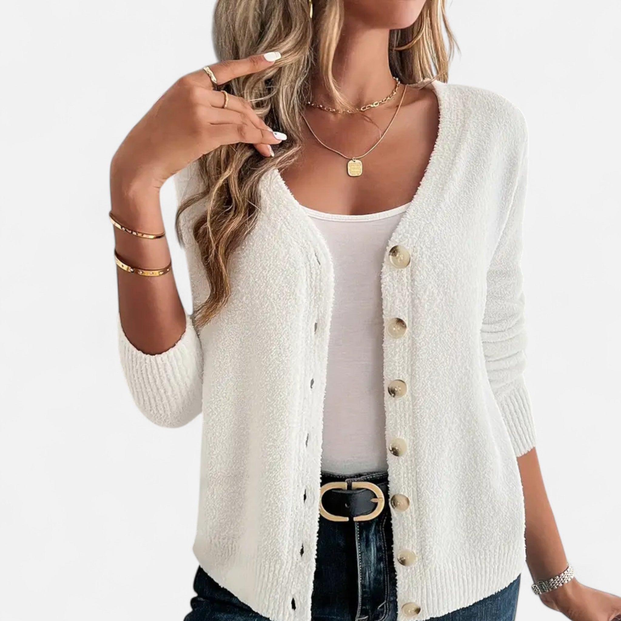 Etclair Mode | Women’s Elegant Button Cardigan