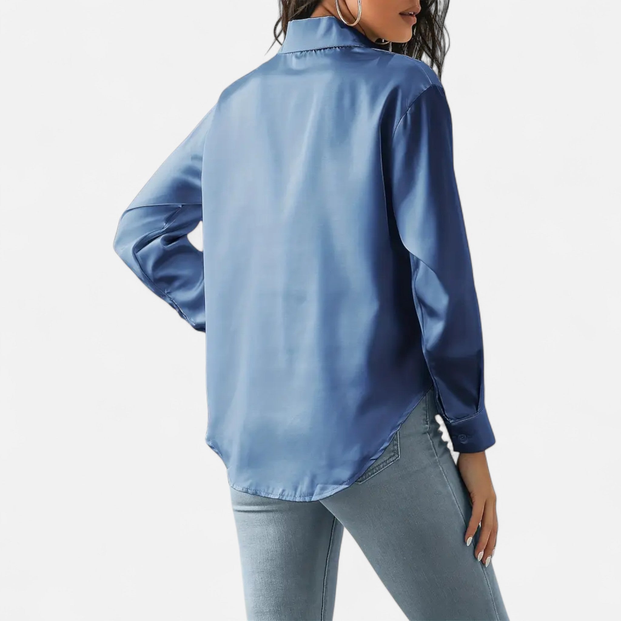 Etclair Mode | Women’s Elegant Lapel Satin Shirt
