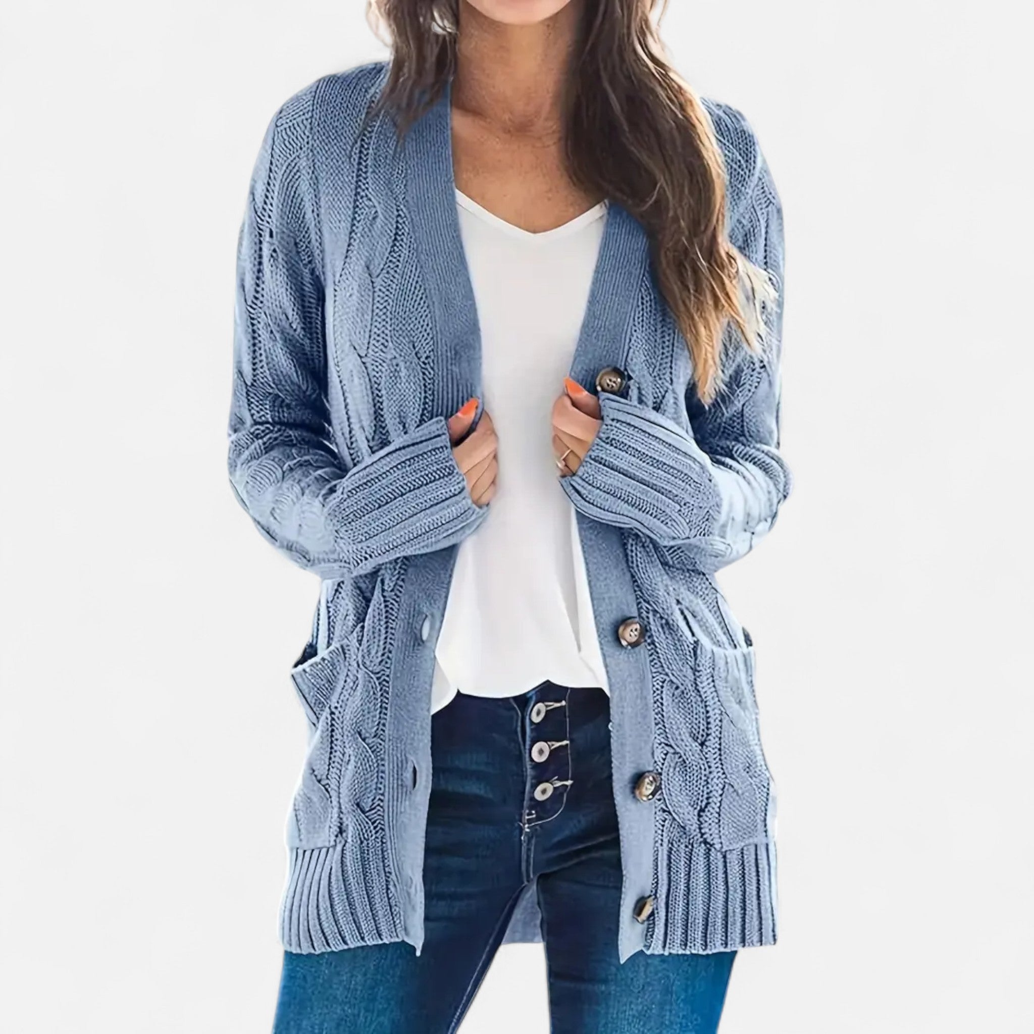 Etclair Mode | Women’s Vintage Cable Knit Cardigan
