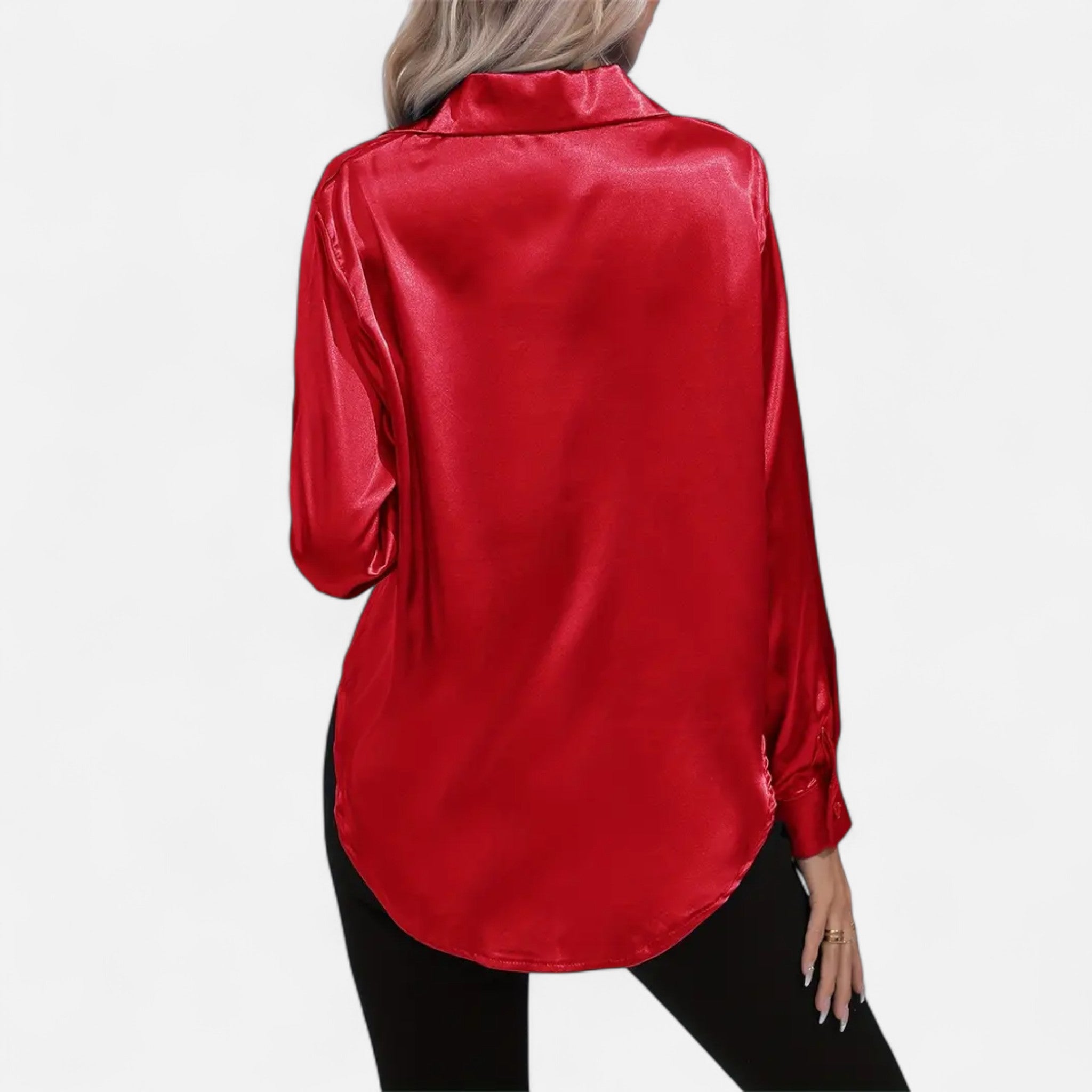 Etclair Mode | Women’s Elegant Lapel Satin Shirt