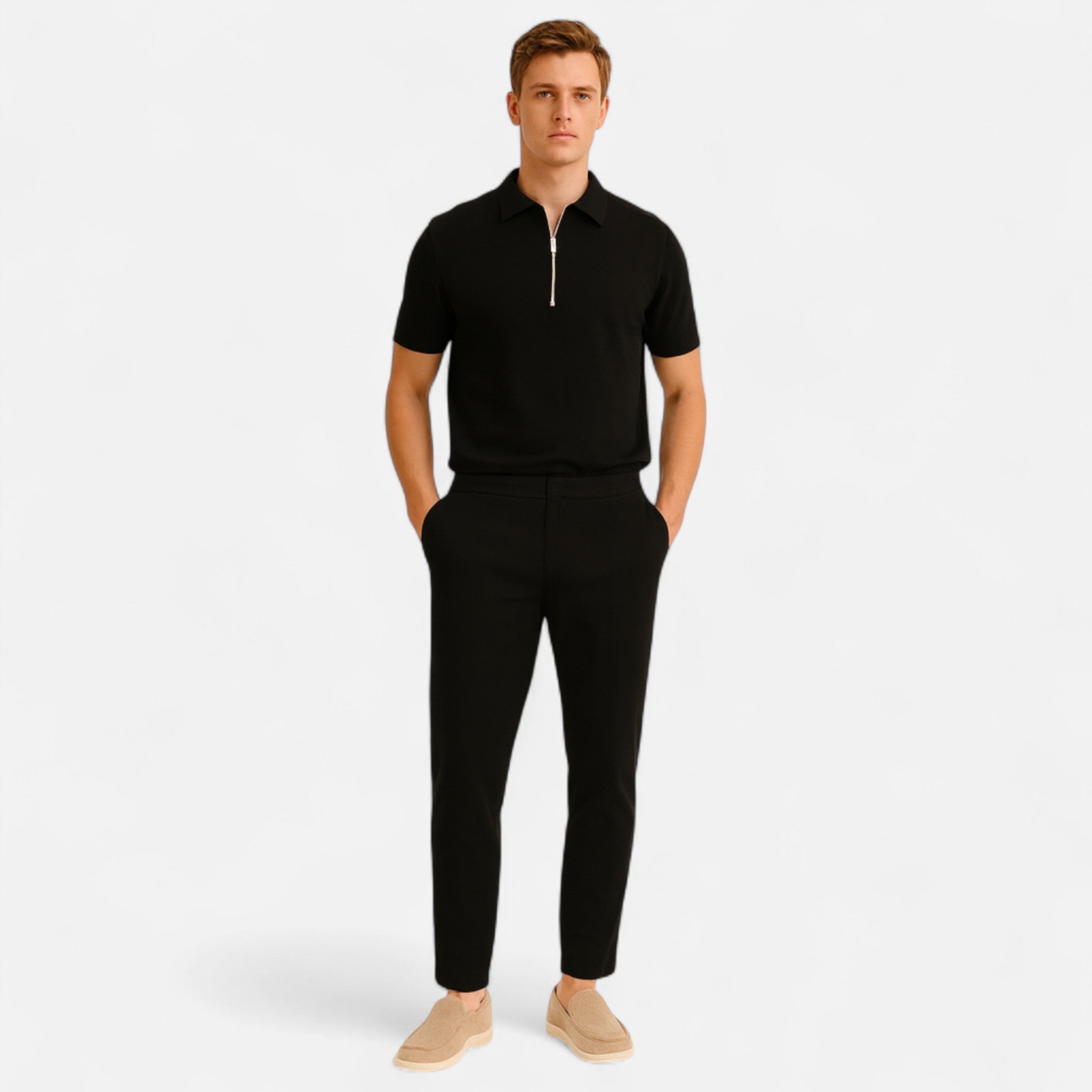 Etclair Mode | Men’s Summer Zipper Polo Shirt