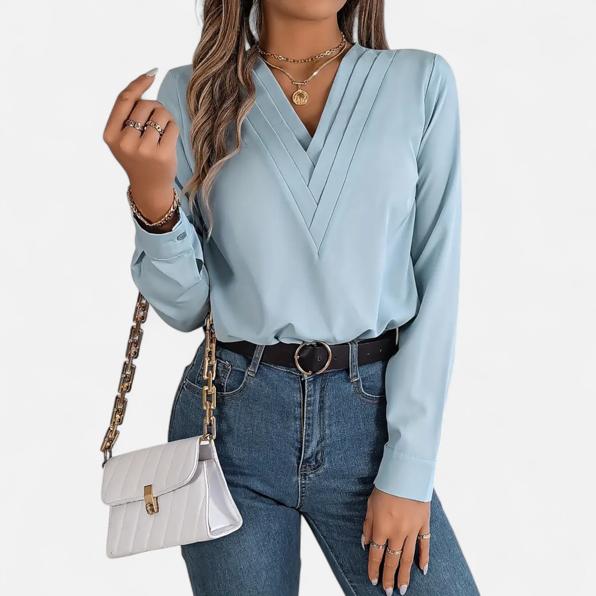 Etclair Mode | Women’s Elegant V-Neck Shirt